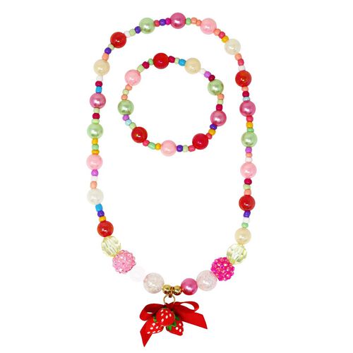 Pink Poppy Sweet Berry Necklace & Bracelet Set