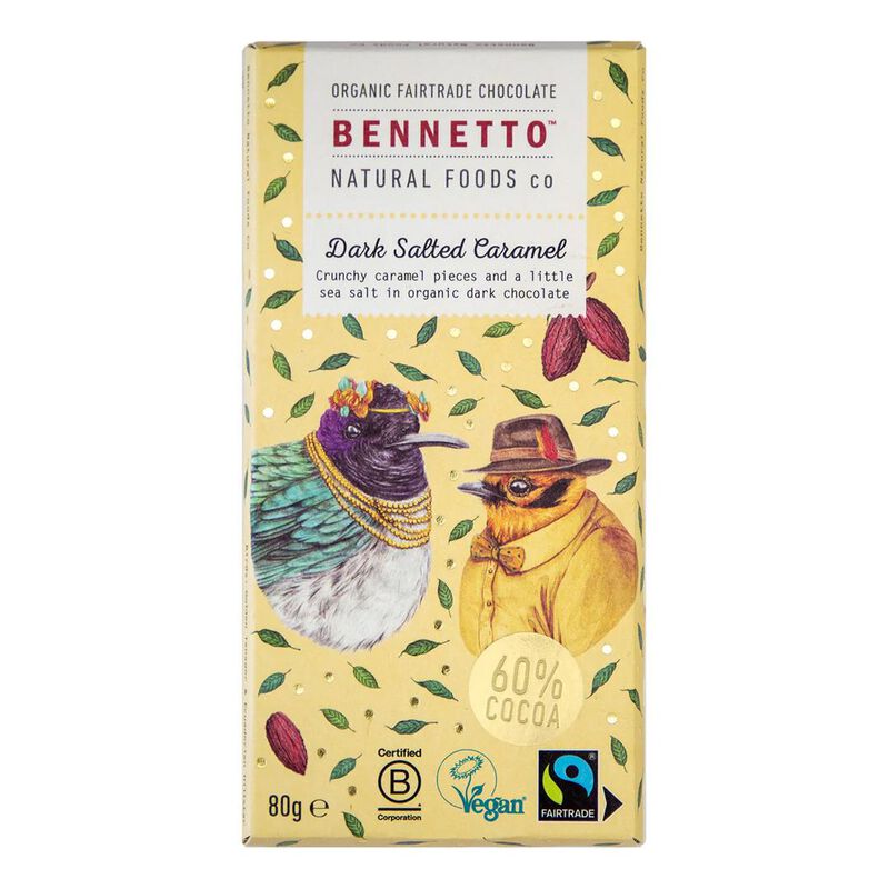 Bennetto Chocolate Salted Caramel in Dark 80g image number 0