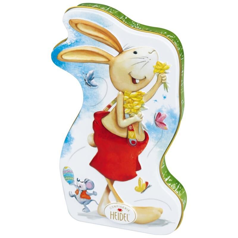 Heidel Easter Greetings Bunny Shaped Tin with Cream Filled Chocolates 108g image number 0