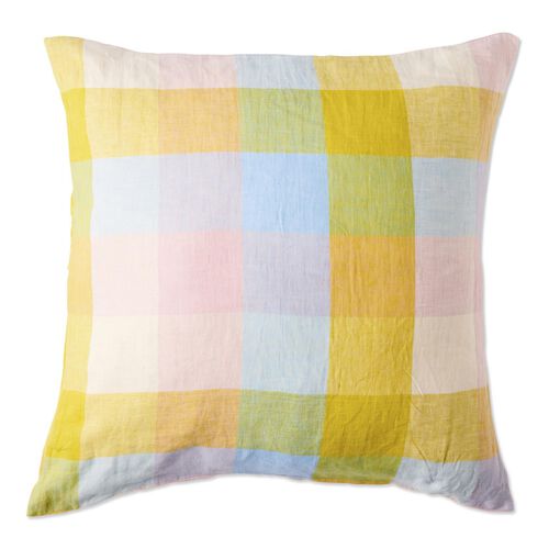 Kip&Co Corfu Tartan Linen European Pillowcases 2P Set