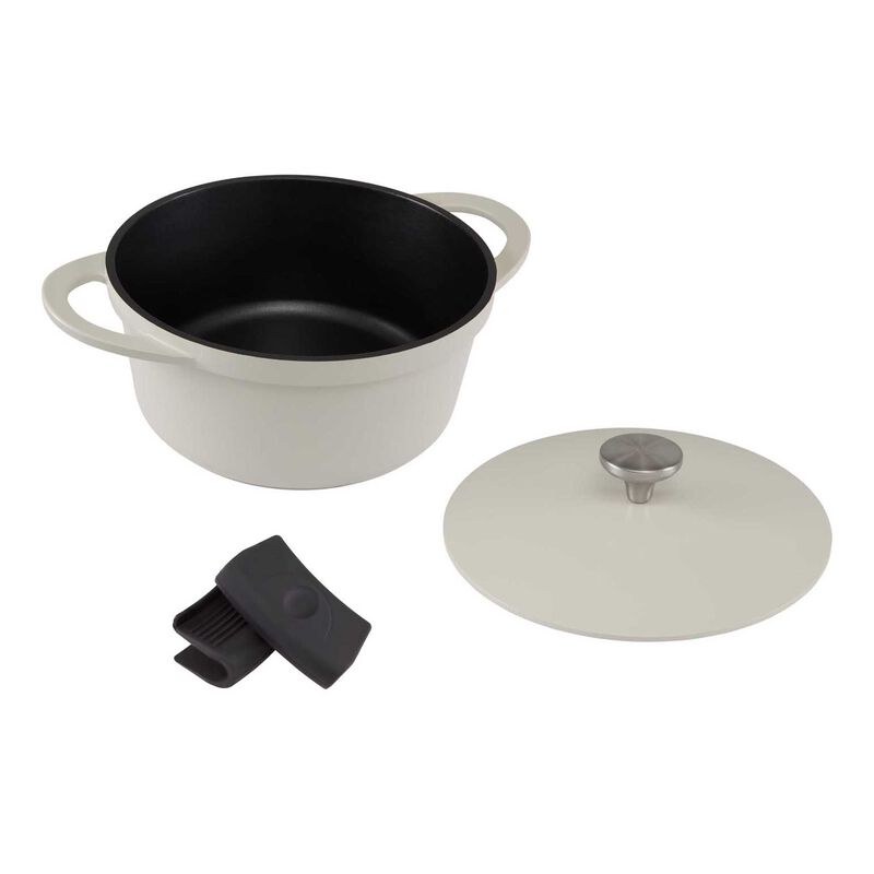 Maxwell & Williams Cast Lite Non-Stick Casserole 24cm/4.2L Ecru Gift Boxed image number 2