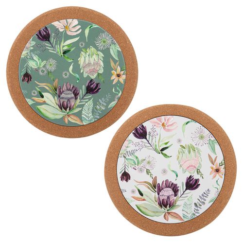 Ladelle Leura Assorted Cork Trivet Set Of 2