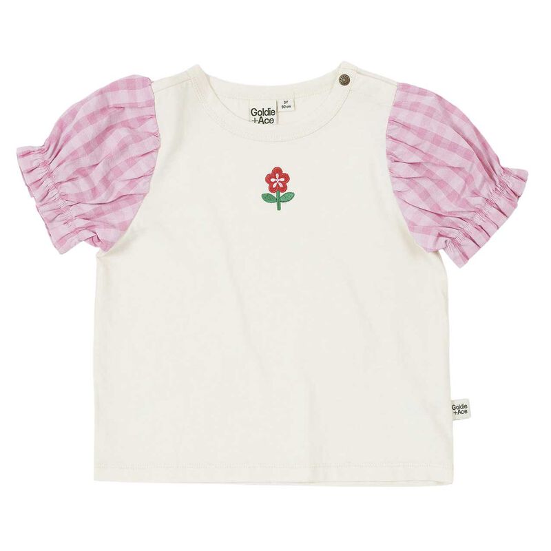 Goldie + Ace Gingham Puff Sleeve Top 3-5Y image number 0