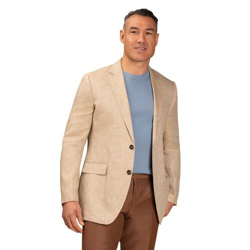 Rembrandt Cooper Beige Linen Herringbone Blazer