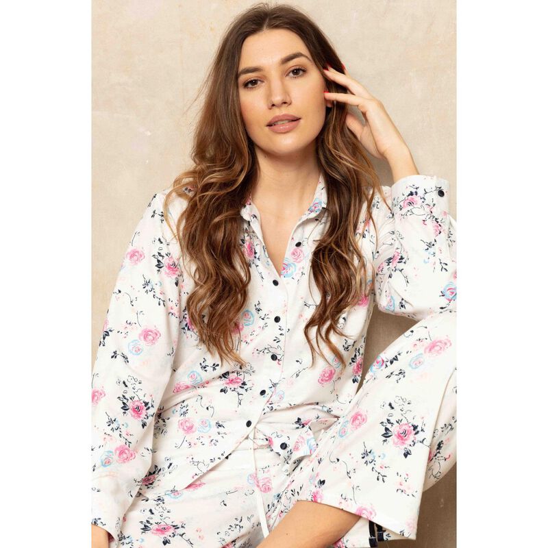 Cottonreal English Rose Cotton Fleece Pj Set image number 1