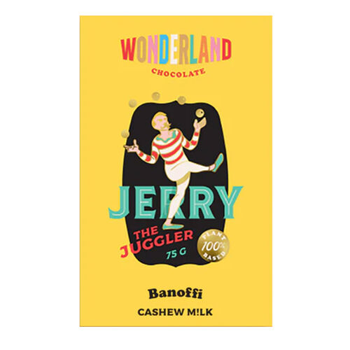 Wonderland Chocolate Jerry The Juggler Banoffi Cashew M!lk Chocolate 75g