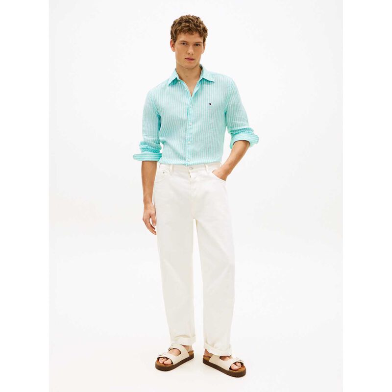 Tommy Hilfiger Regular Fit Bengal Stripe Pure Linen Shirt image number 3