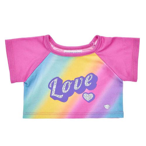 Build A Bear Top - Rainbow Love Tee