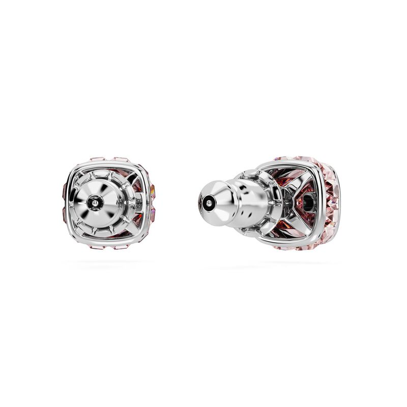 Swarovski Birthstone Square Cut Stud Earrings - June Pink image number 3