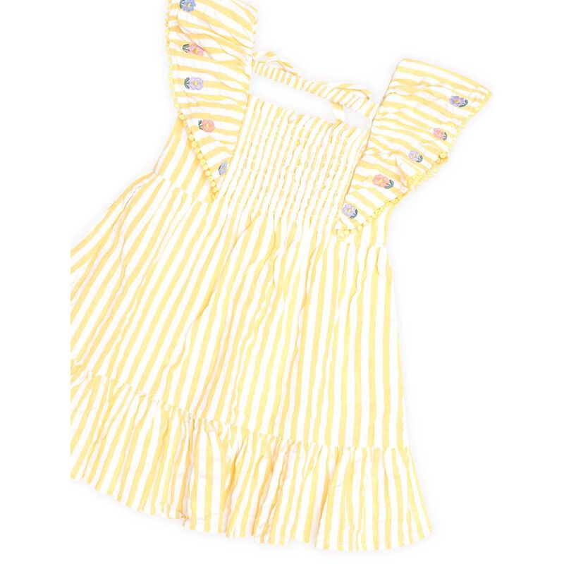 Huxbaby Flower Field Stripe Shirred Dress 6M-2Y image number 1