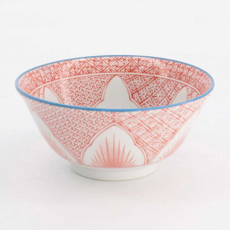 Tokyo Design Studio Lily Flower Tayo Bowl 14x6cm Red image number 1
