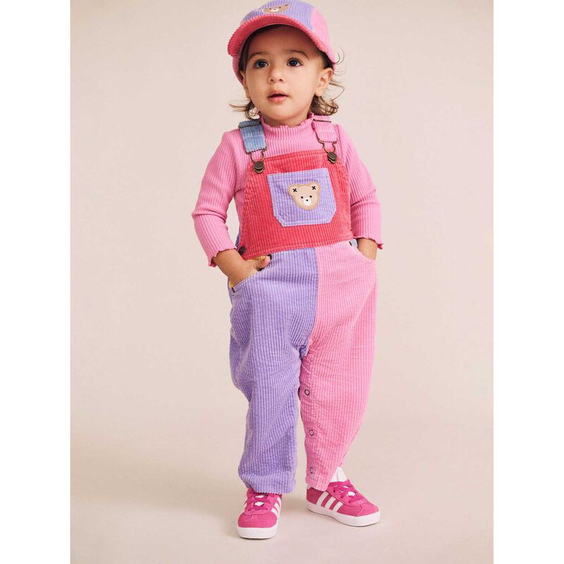 Huxbaby Colour Block Girl Cord Overall 3-4Y image number 3