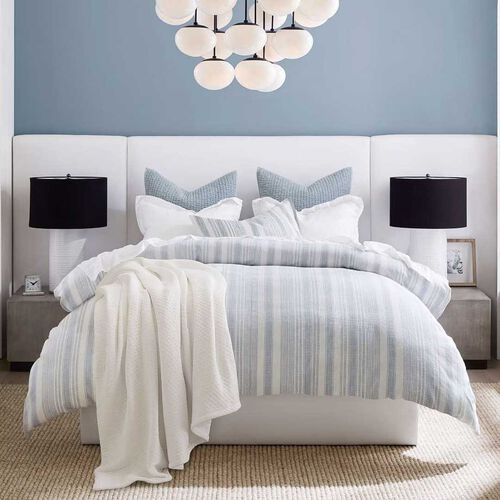 Pottery Barn Hawthorn Striped Cotton Duvet Cover