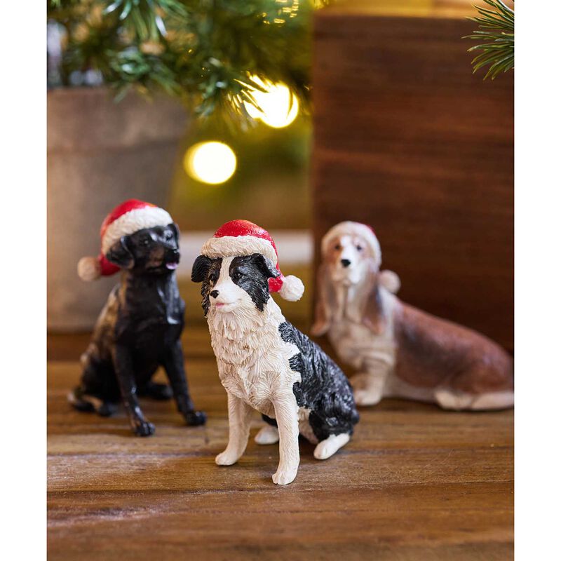 French Country Sheep Dog with Santa Hat image number 1