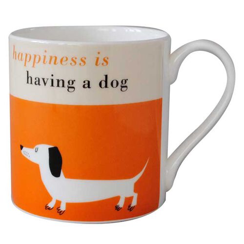 repeat repeat Happiness Sausage Dog Bone China Mug