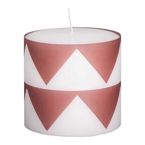 Broste Candle Pillar Zigzag H100 Taupe