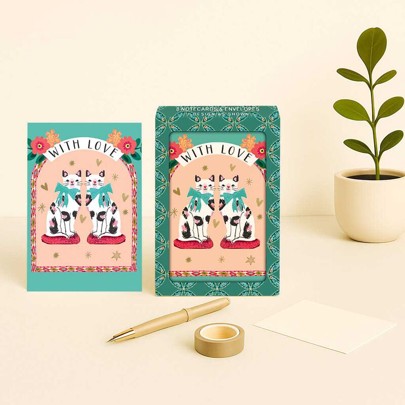 Image Gallery With Love Cats Amalfi Notecard Set image number 1