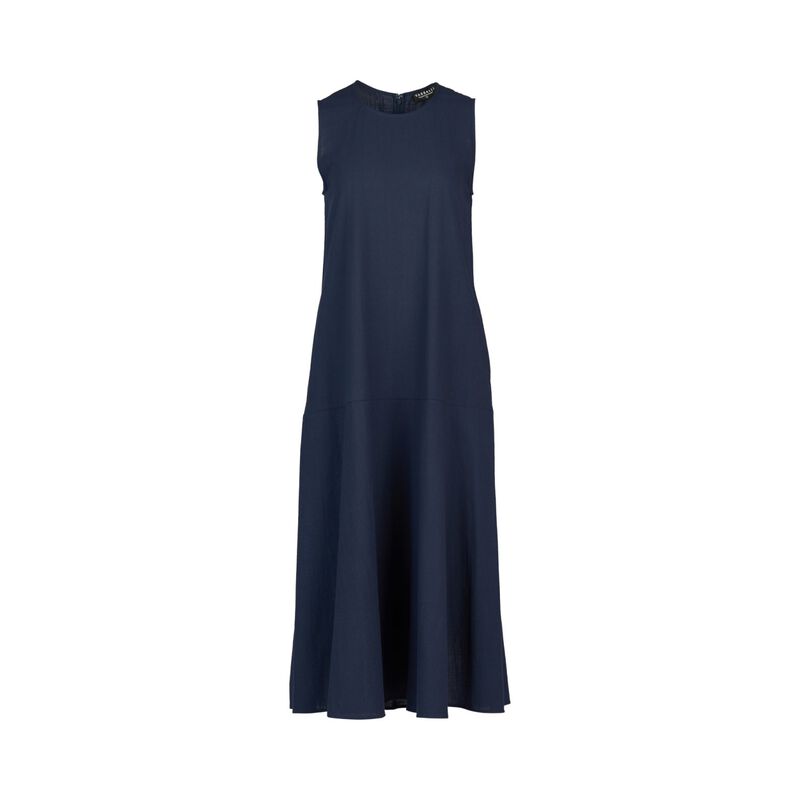 Vassalli Plain Long Sleeveless Dress With Round Neck image number 2