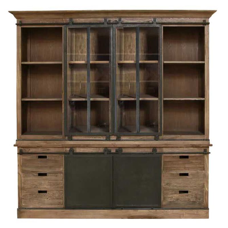 French Country Sliding Door Double Cabinet Base image number 0