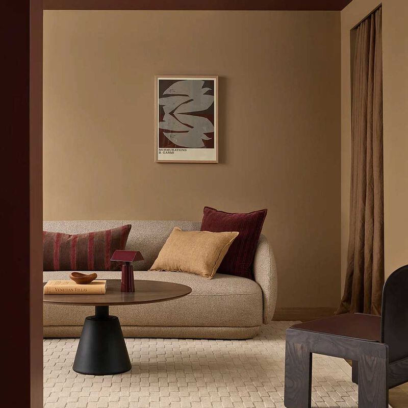 Baya Huxley Cushion With Feather Inner 40x90cm - Chocolate/Cherry image number 3