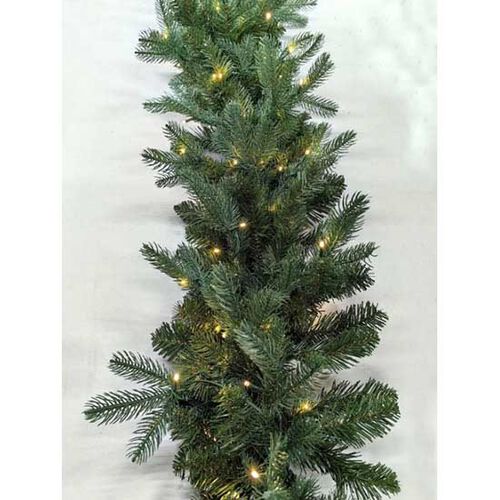 Mixed Green Pine Garland With Led Warm Light 200cm