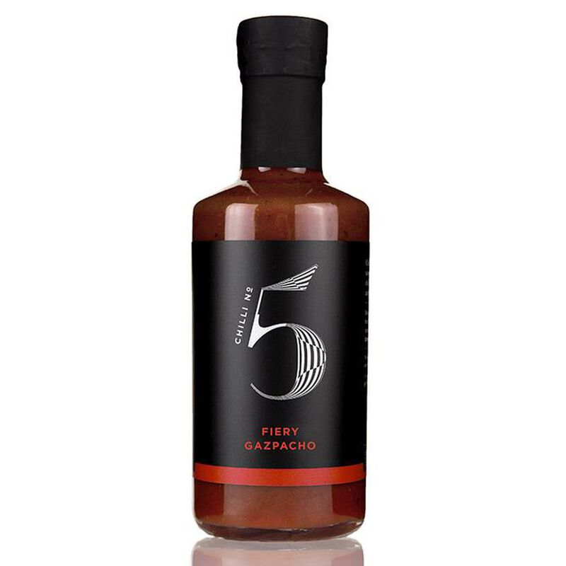 Chilli No. 5 Fiery Gazpacho Spanish Tomatoey Chilli Hot Sauce Bottle 200ml image number 0