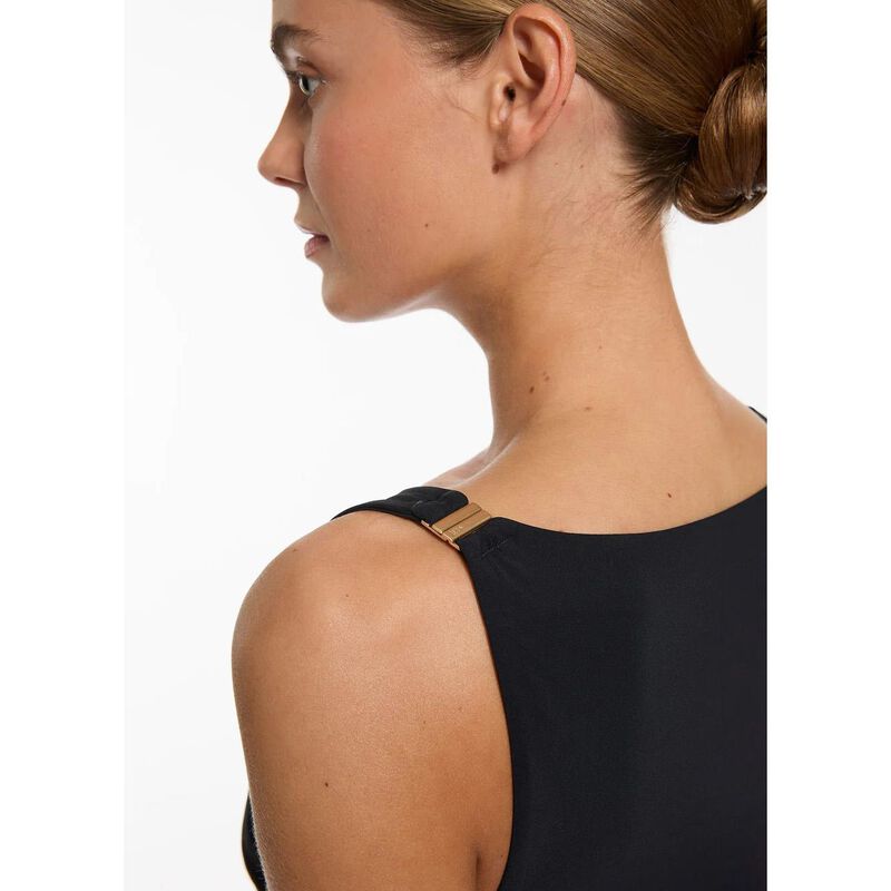 Jets Boat Neck One Piece Black image number 3