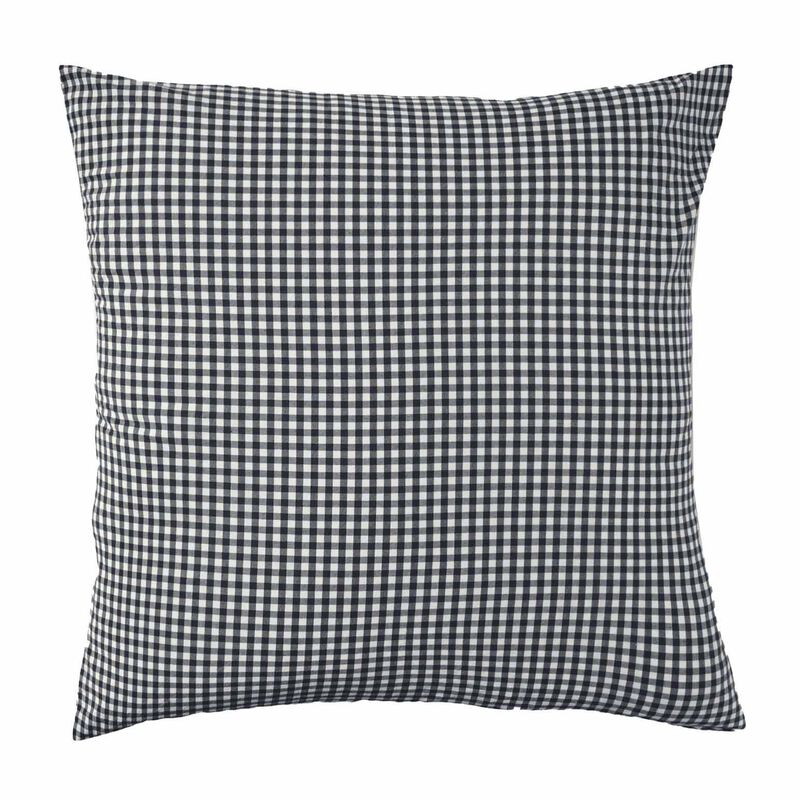 Città Gingham Organic Cotton Euro Pillowcase Navy image number 0