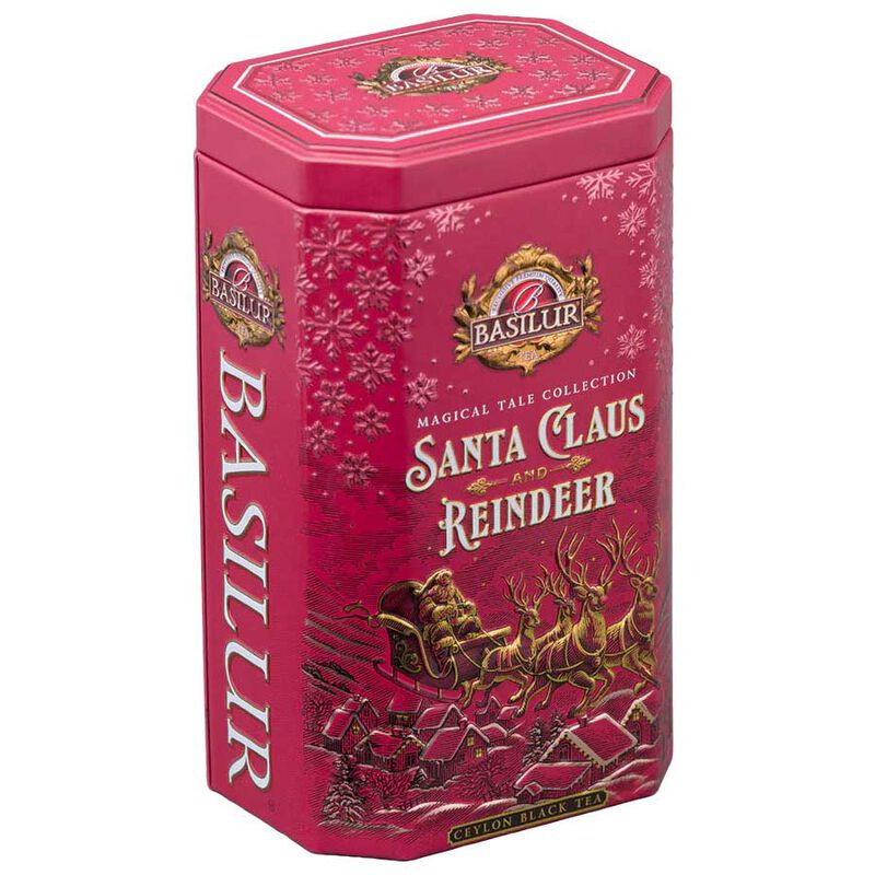 Basilur Magical Tale: Santa Claus & Reindeer Tin -Loose Leaf Black Tea 75g image number 0