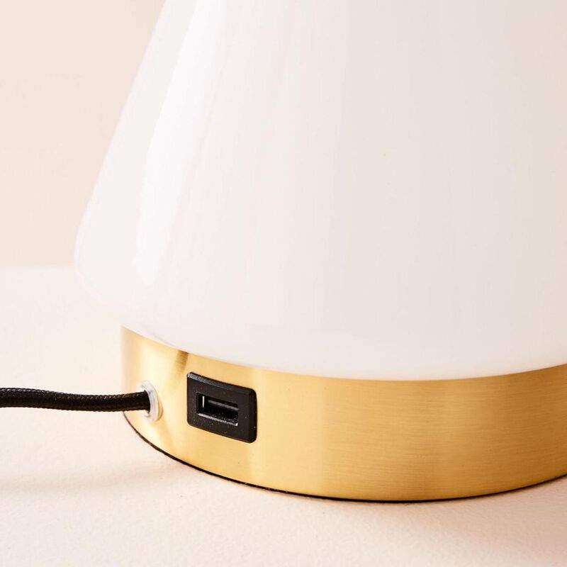 West Elm Metalised Glass Table Lamp + USB - Small image number 1