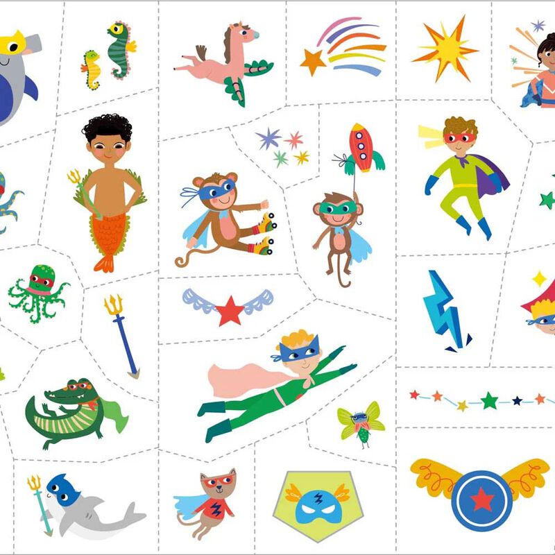 Avenir Face Stickers and Tattoos Superheroes image number 1