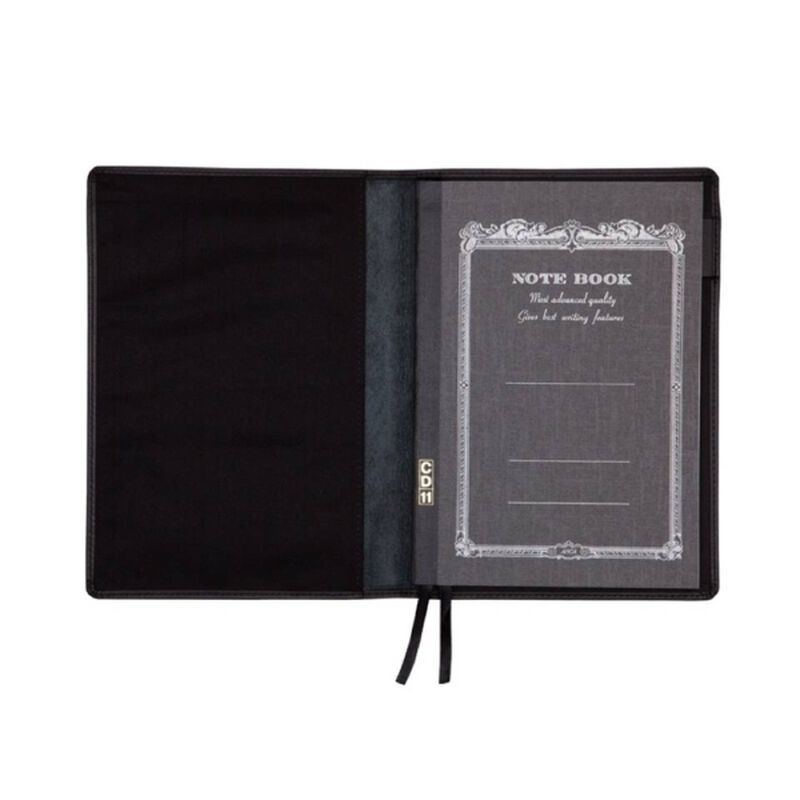 A6 Notebook With Leather Jacket-Black image number 0