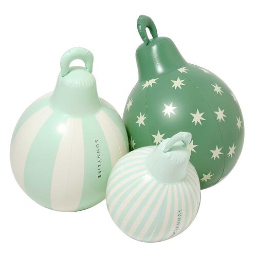 SUNNYLiFE Light Up Christmas Baubles Green Set of 3