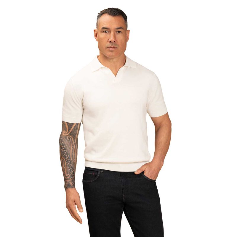 Rembrandt Amalfi Off-White Knitted Polo image number 0