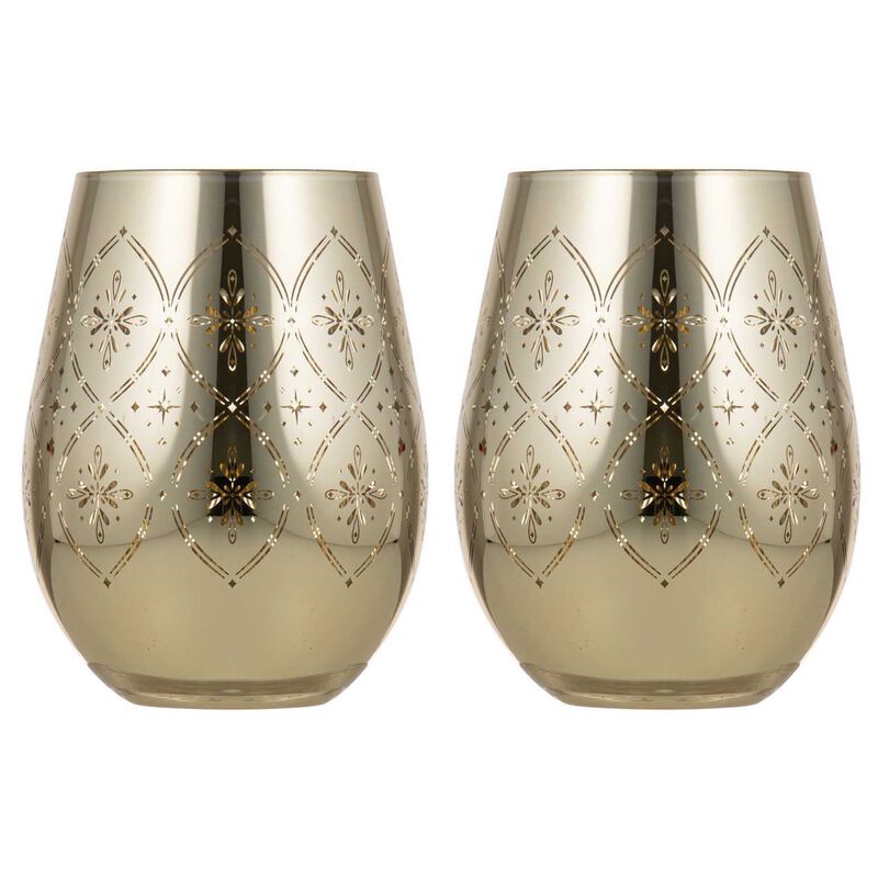 Tempa Chantelle Gold 2pk Stemless Glass image number 0