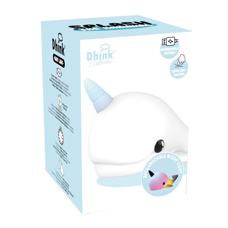 Stellar Haus Squishy Narwhal 'splash' Night Light image number 0
