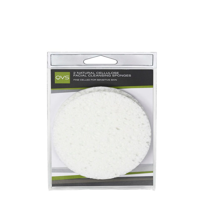 QVS Natural Cellulose Round Cleansing Sponges Pack of 2 image number 0
