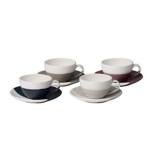 Royal Doulton Coffee Studio Flat White Cup & Saucer Set of 4