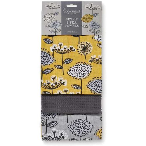 Cooksmart Retro Meadow 3 Pack Tea Towel