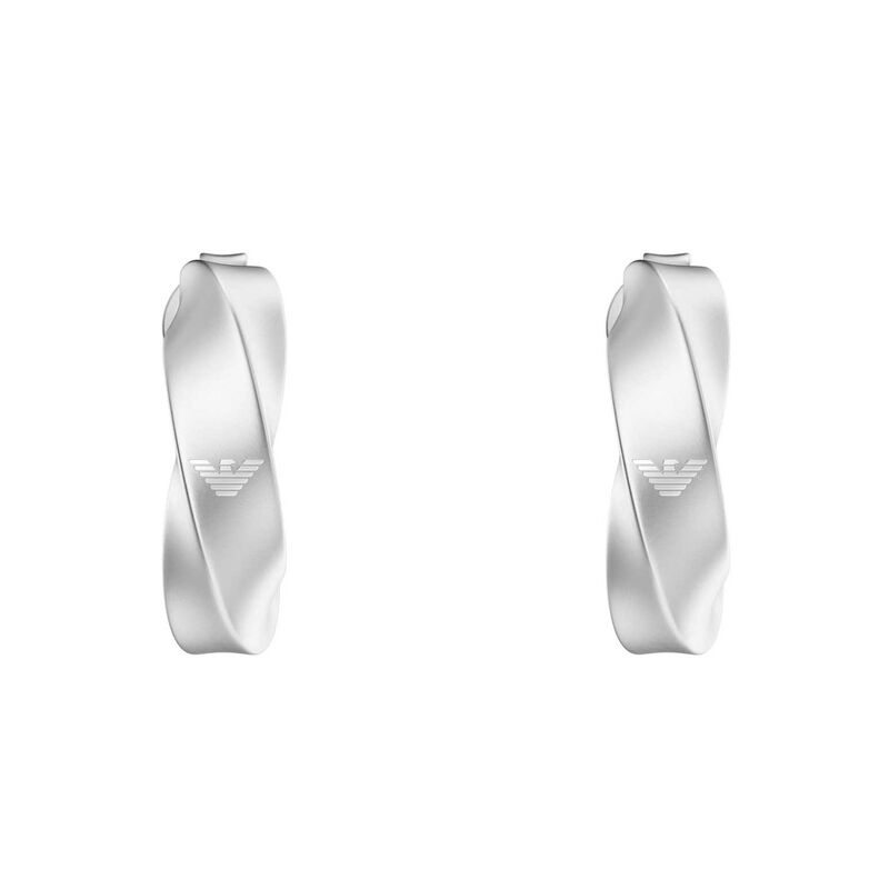 Emporio Armani Stainless Steel Hoop Earrings image number 1