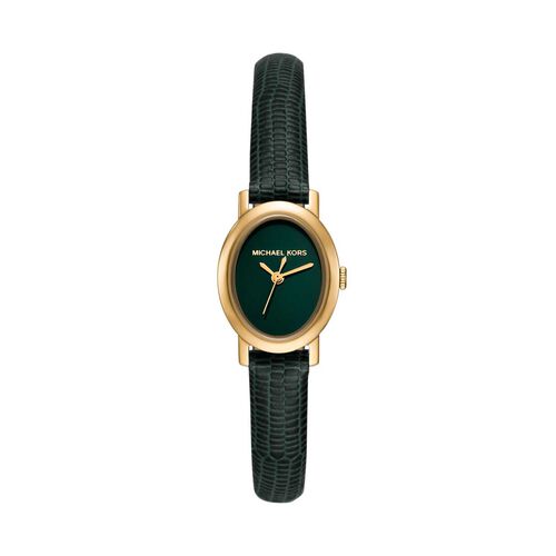 Michael Kors Maude Three-Hand Green Leather Watch