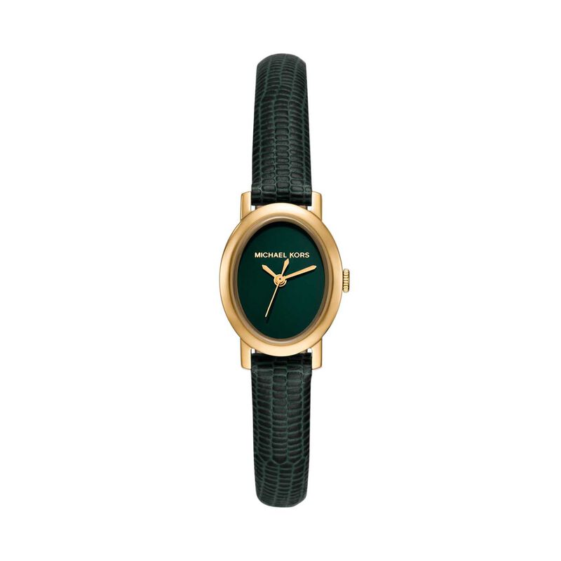 Michael Kors Maude Three-Hand Green Leather Watch image number 0