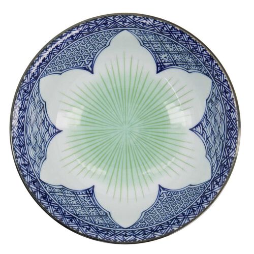 Tokyo Design Studio Lily Flower Ramen Bowl 20.5x8cm Blue