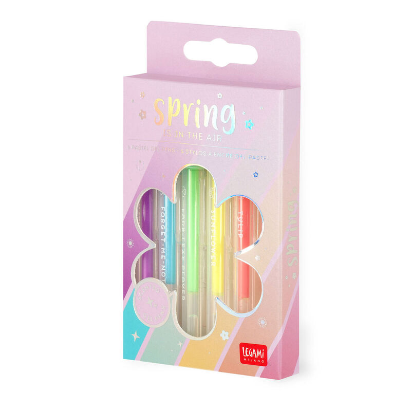 Legami Set of 6 Pastel Gel Pens - Spring is in the Air image number 1