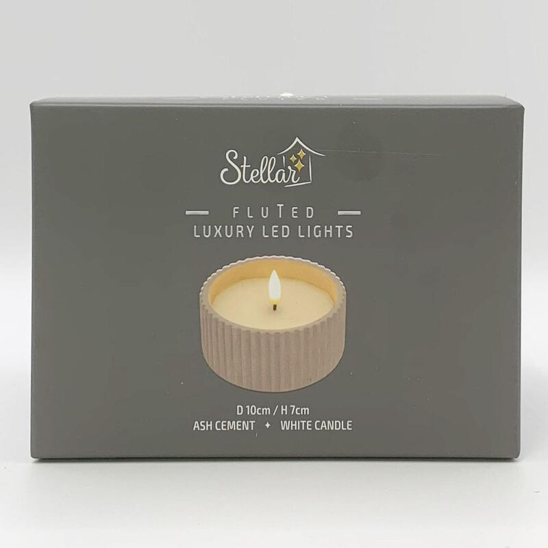 Stellar Haus Ash Cement Blend AAA LED Candle 7cm image number 1