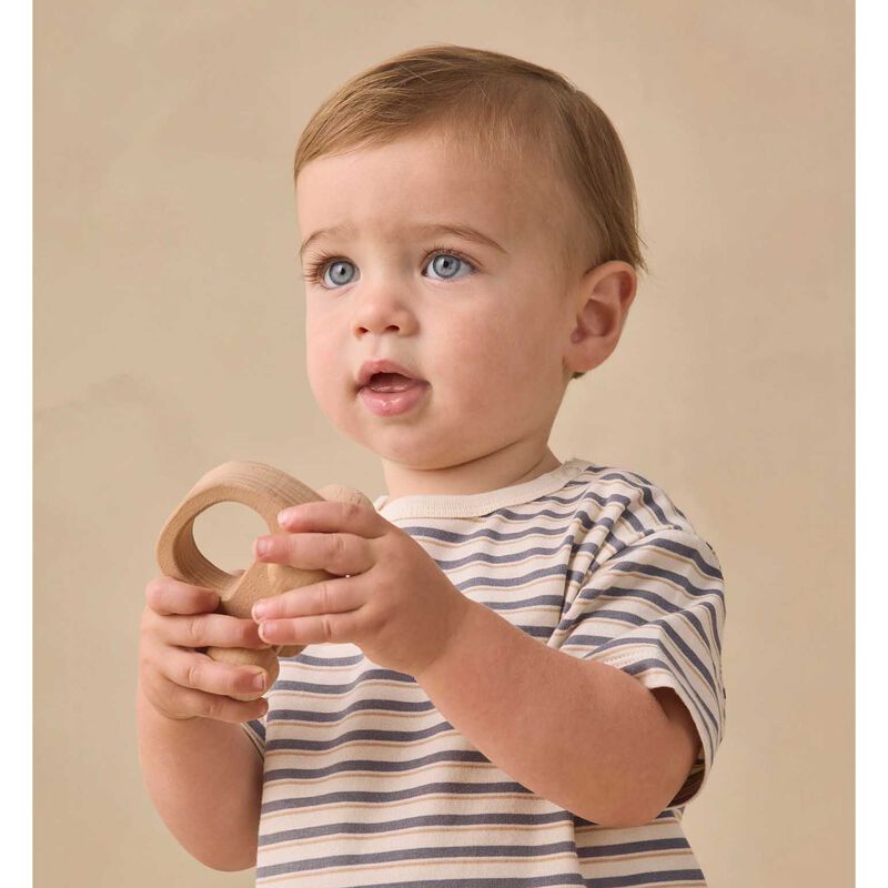 Quincy Mae Boxy Tee Vintage Stripe 6-24M image number 2