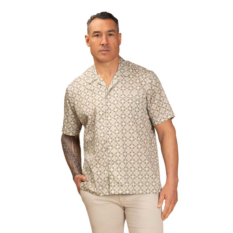 Rembrandt Hahei Olive Green Geo Short Sleeve Shirt image number 0