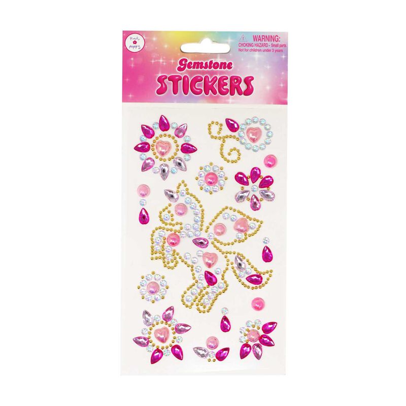 Pink Poppy Gemstone Unicorn Stickers image number 2