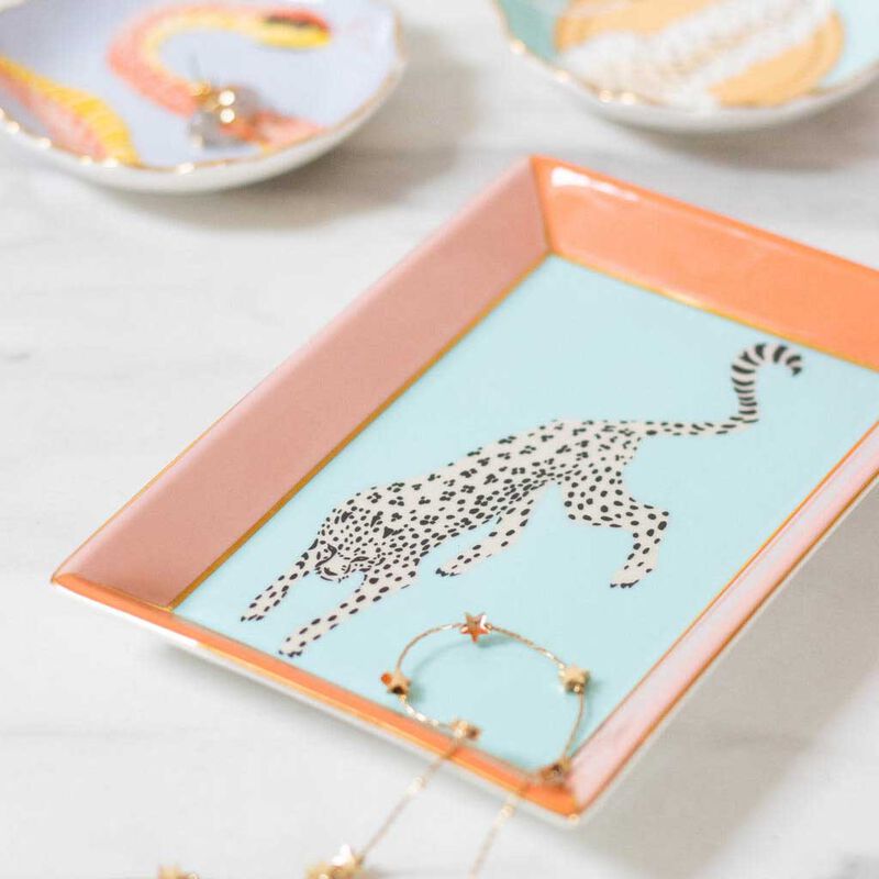 Yvonne Ellen Rectangle Trinket Dish - Cheetah image number 1