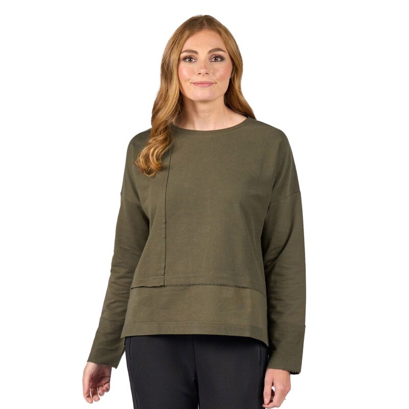 Vassalli Long Sleeve Top With Reverse Detail image number 3